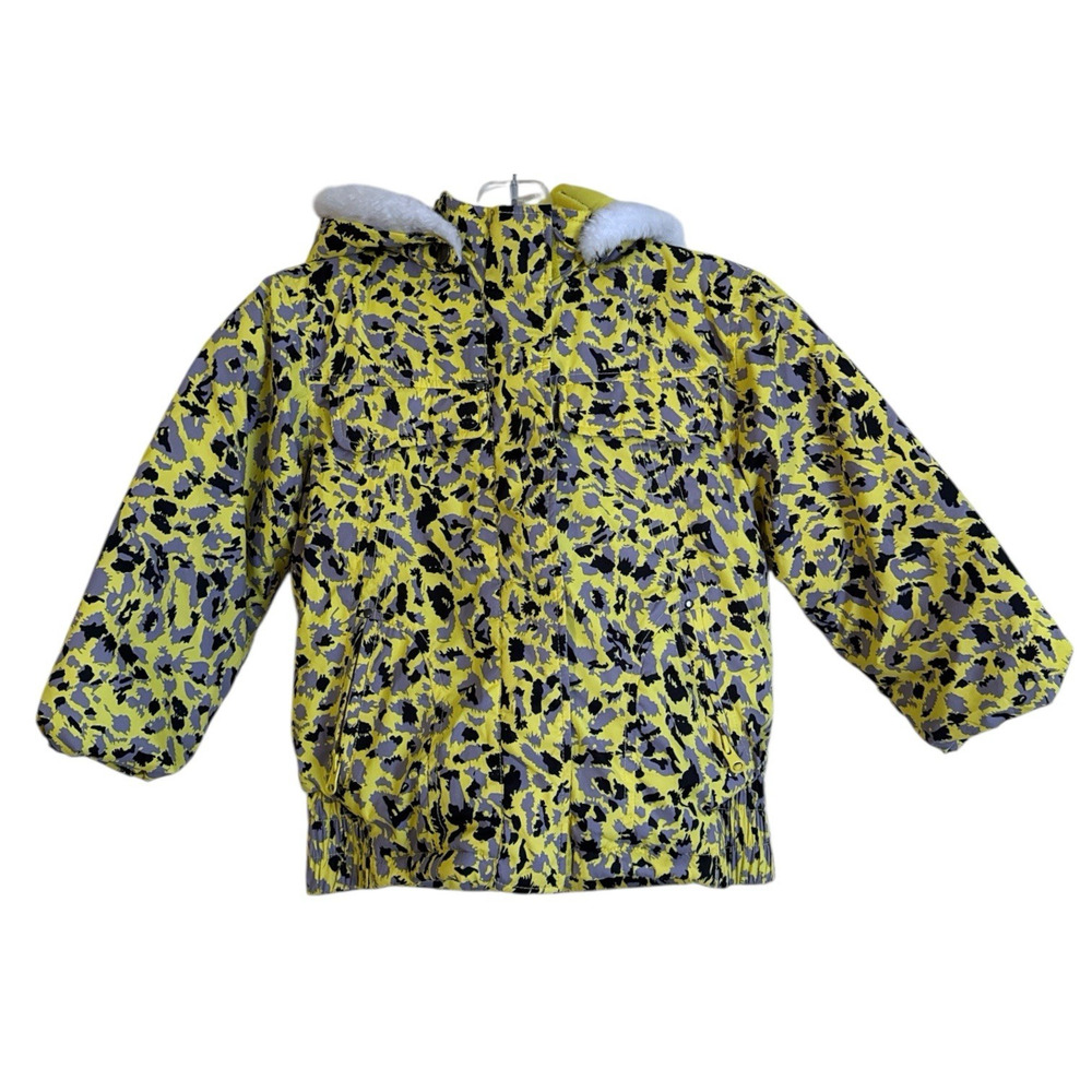 Iceberg Toddler Girls Animal Print Yellow & Black Jacket Coat 3T